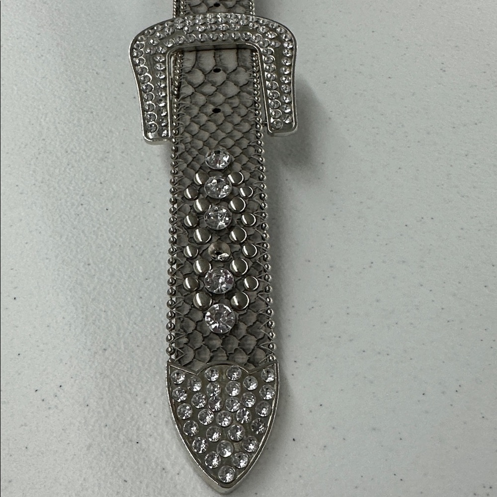 Silver Rhinestone Buckle Belt - Picture 3 of 9
